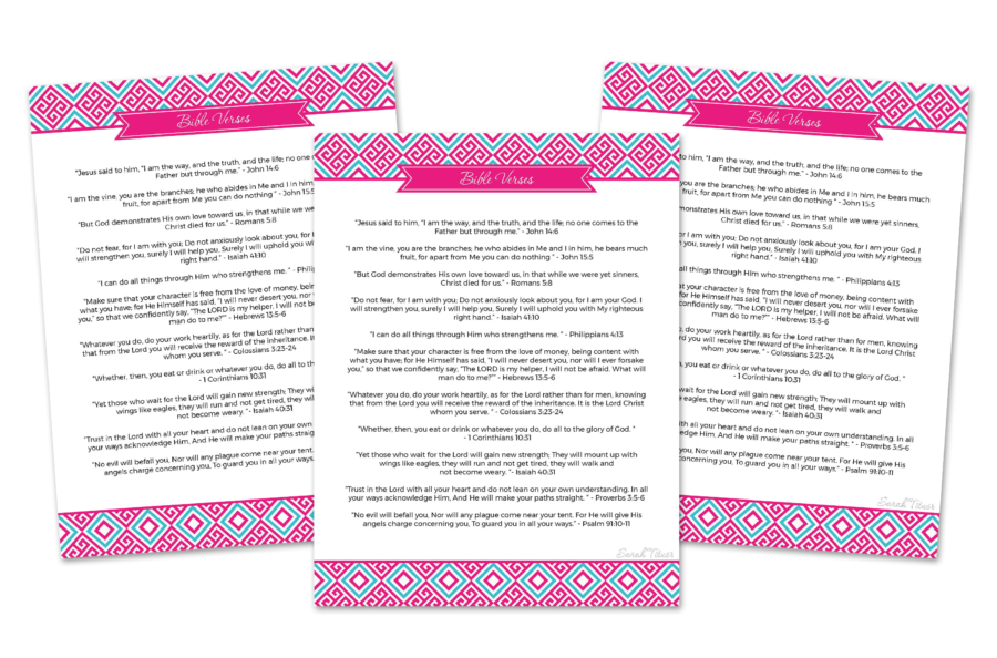 Household Binder Bible Verses