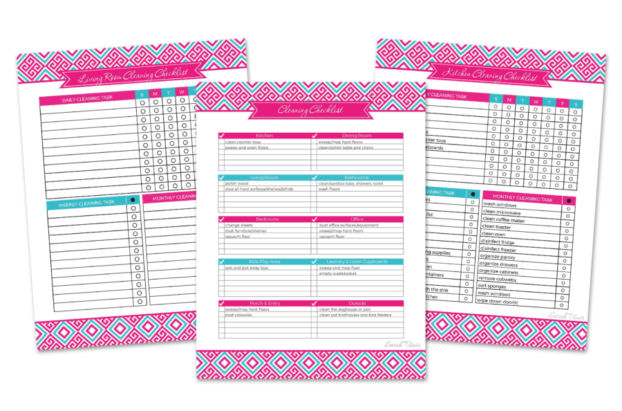 Household Binder Cleaning Checklists