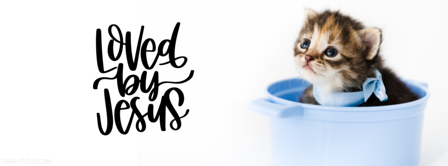 Loved By Jesus Kitten Cat Wallpaper-Facebook