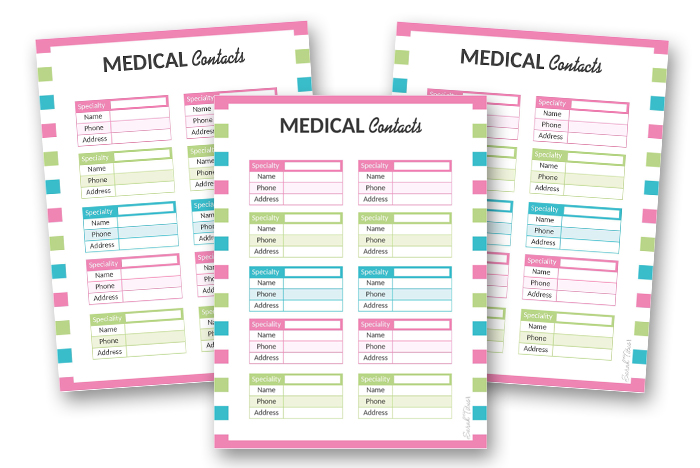 Medical Binder - Medical Contacts