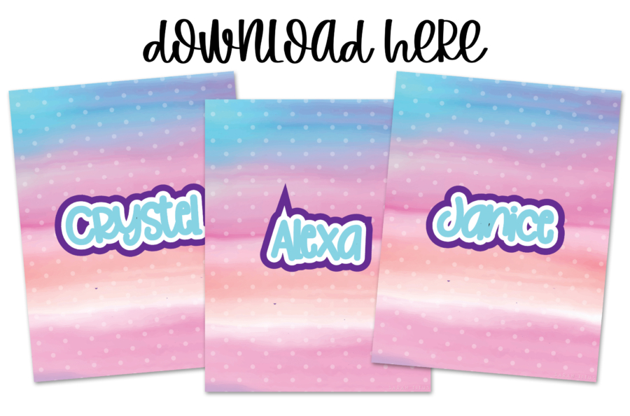 400+ Names Binder Covers Cute Free Printables - Pastel Set