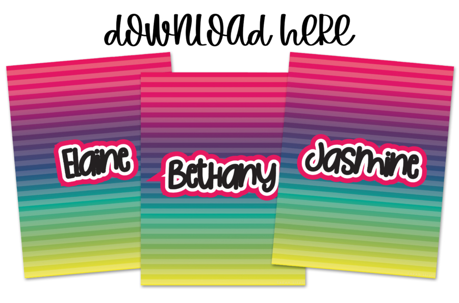 400+ Names Binder Covers Cute Free Printables - Rainbow Set