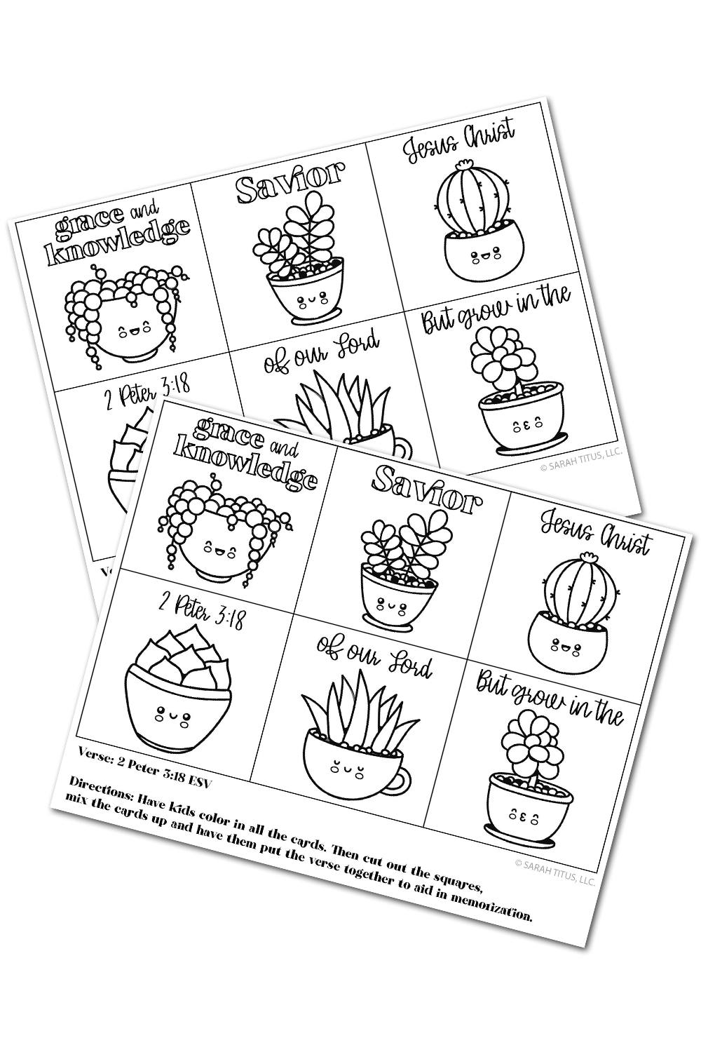 Memorize 2 Peter 3:18 Coloring Mixup Cards