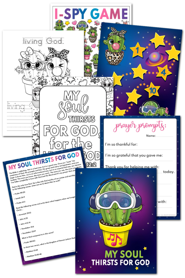 My Soul Thirsts For God Kids Activities Pack