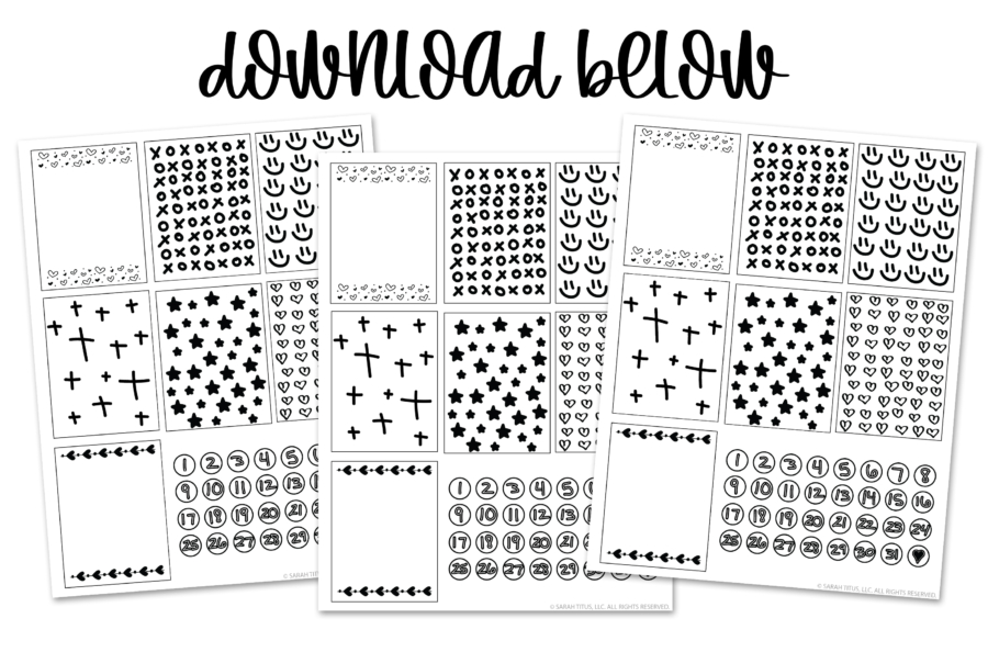 Socialite' Minimal Tiny Planner Stickers Set: Black and White