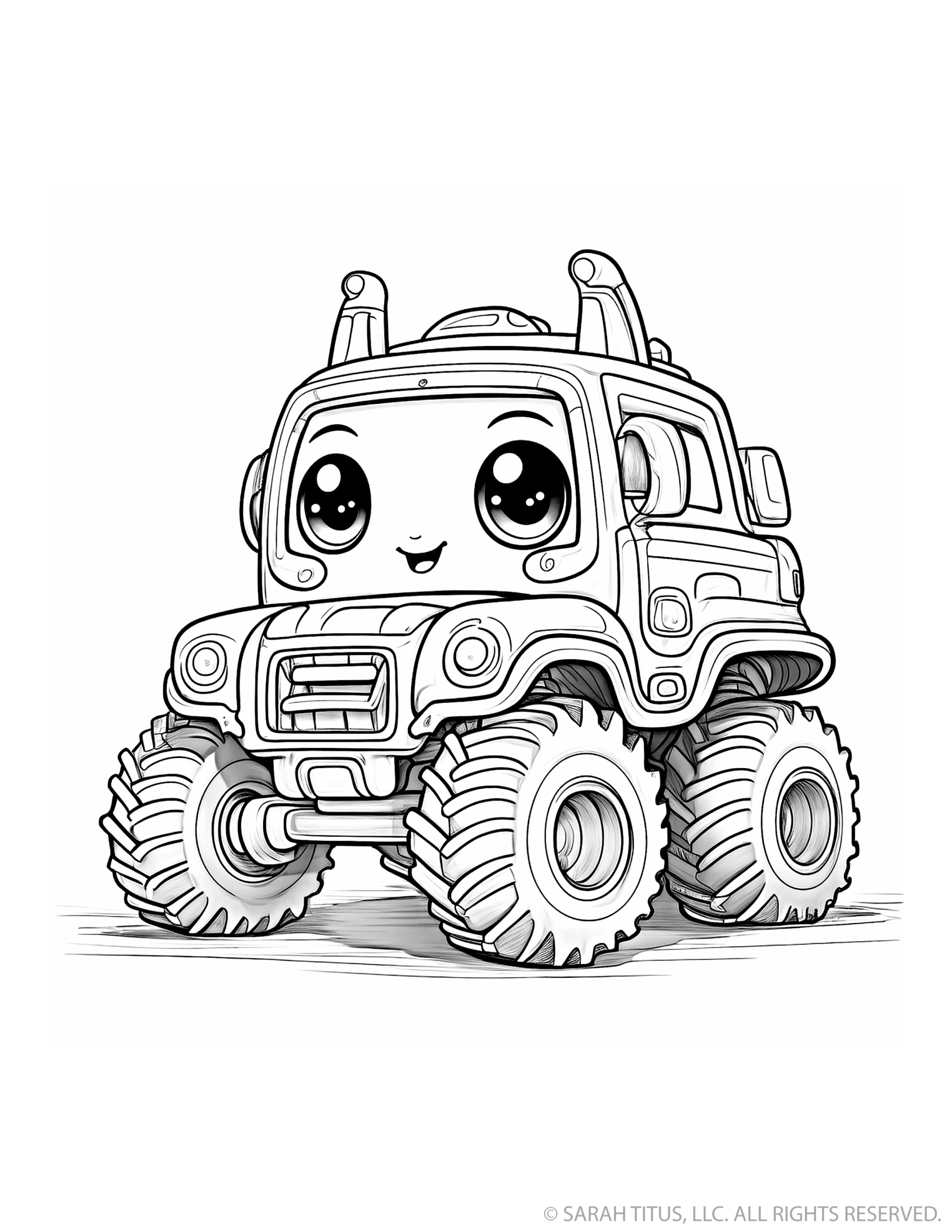 Classic Monster Truck With Big Smile