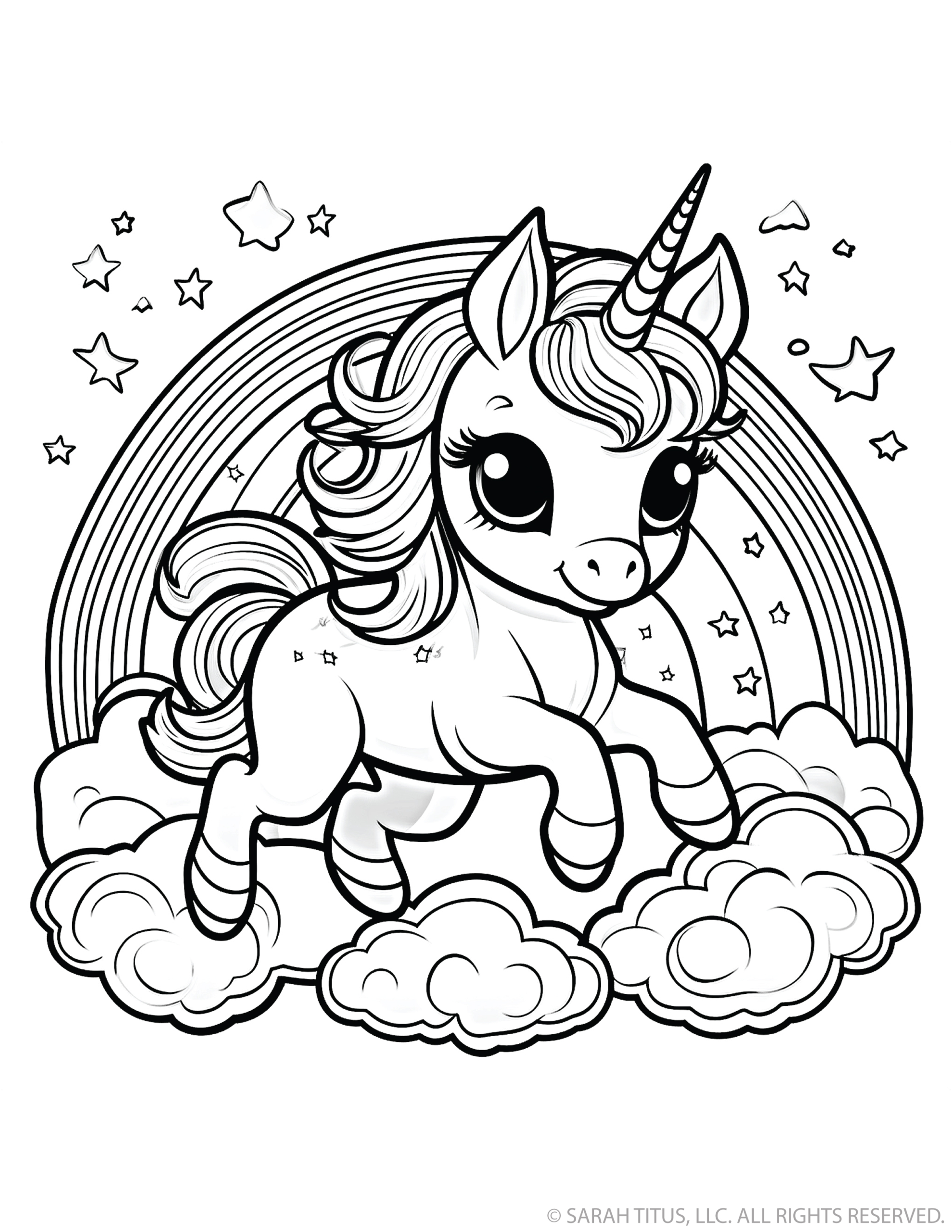 Rainbow Clouds Galloping Unicorn