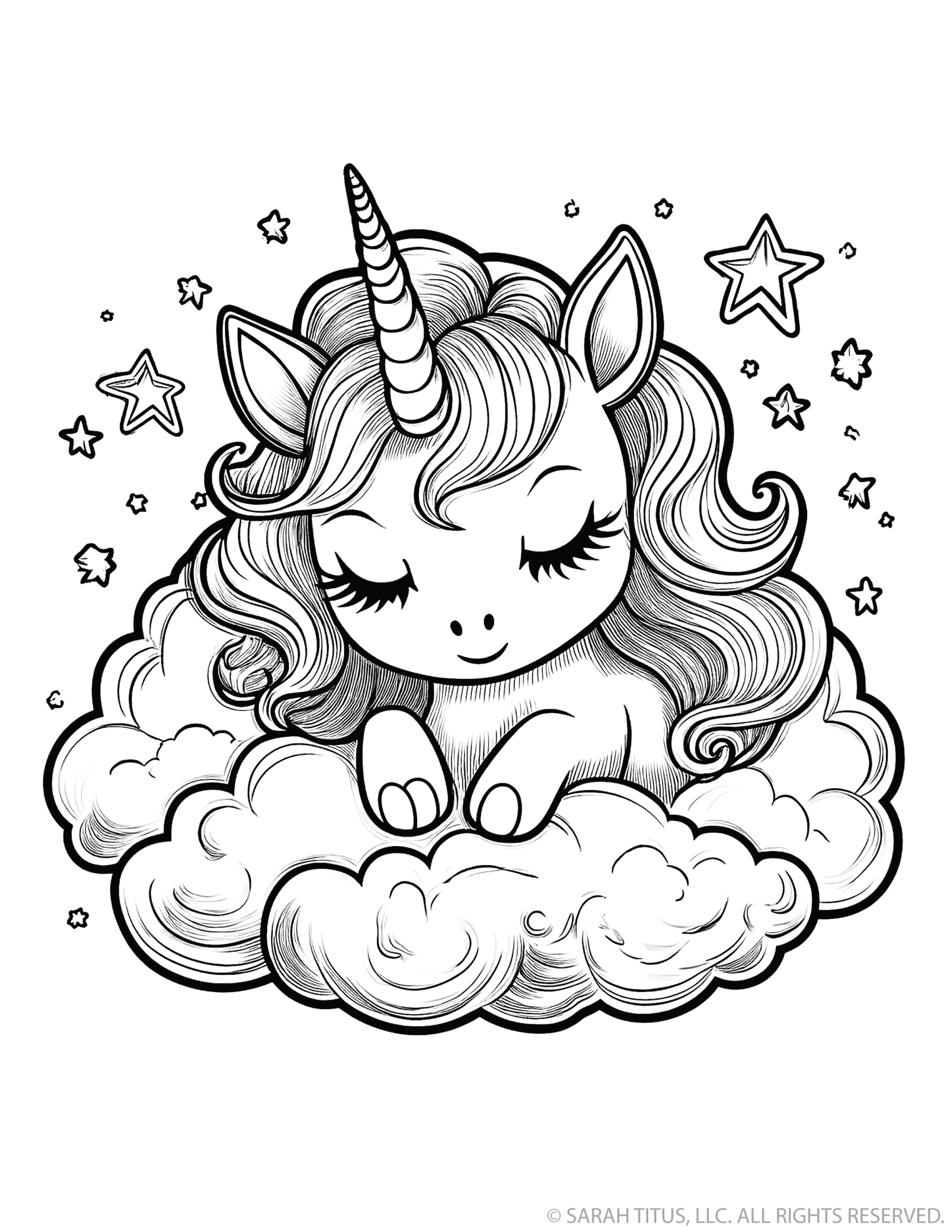 Sleeping Unicorn on Clouds