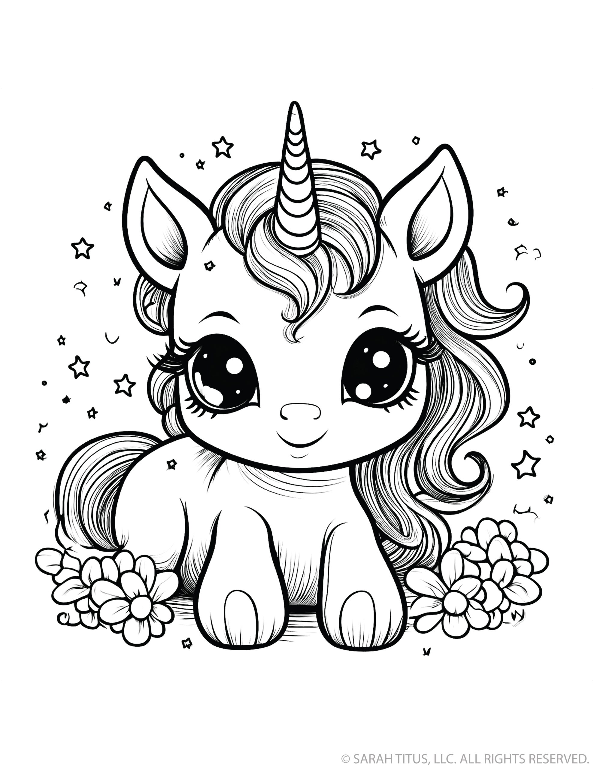 Darling Floral Unicorn