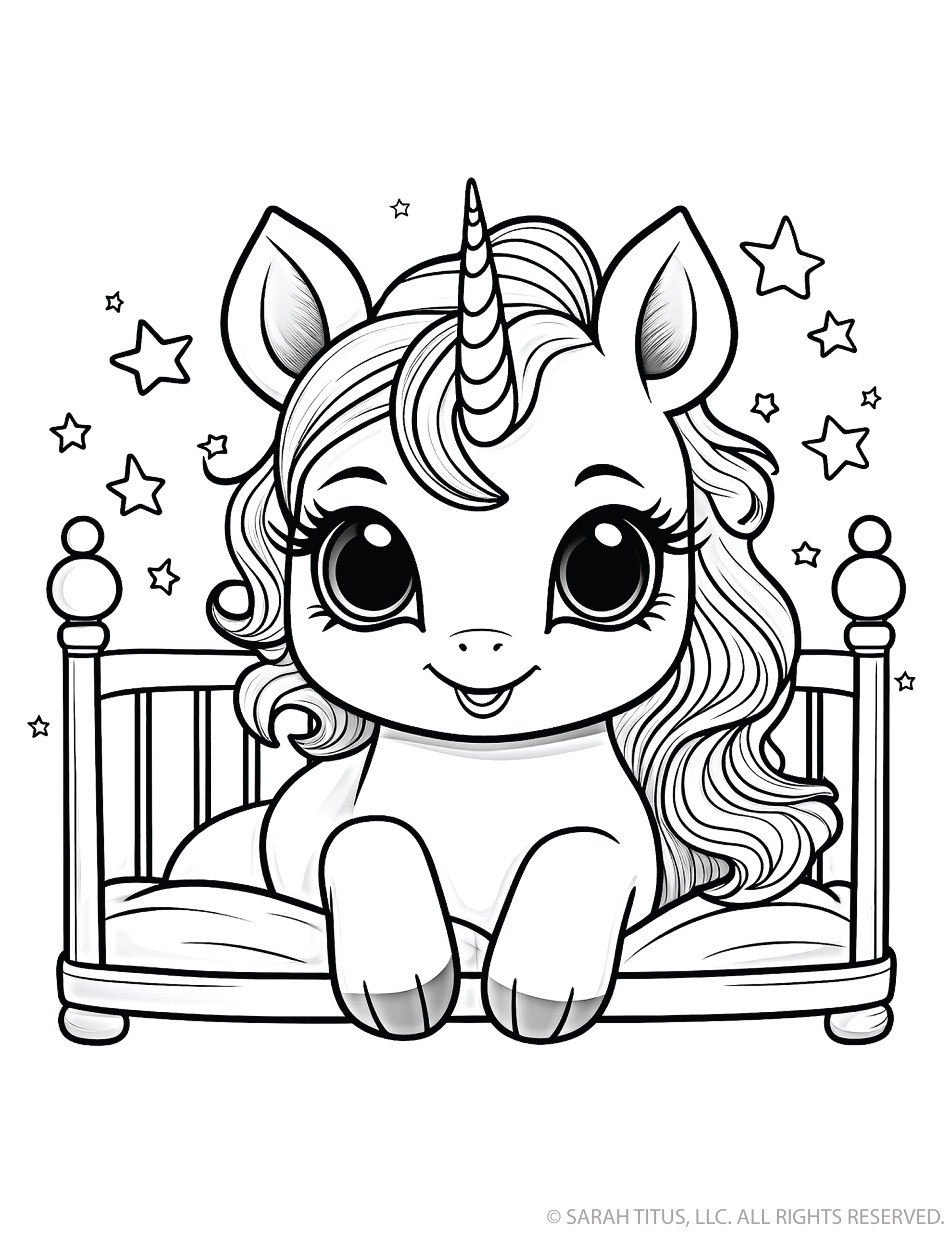 Starry Unicorn in Bed