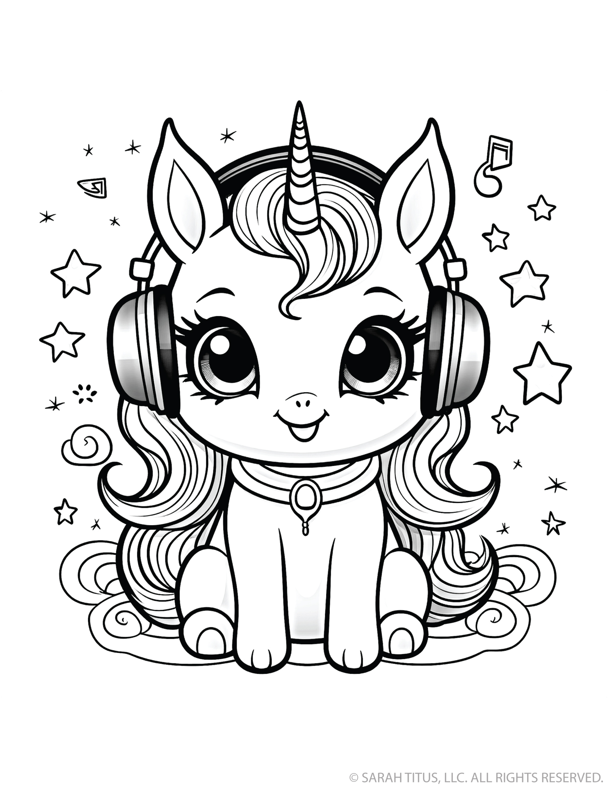 Unicorn Wearing Headphones