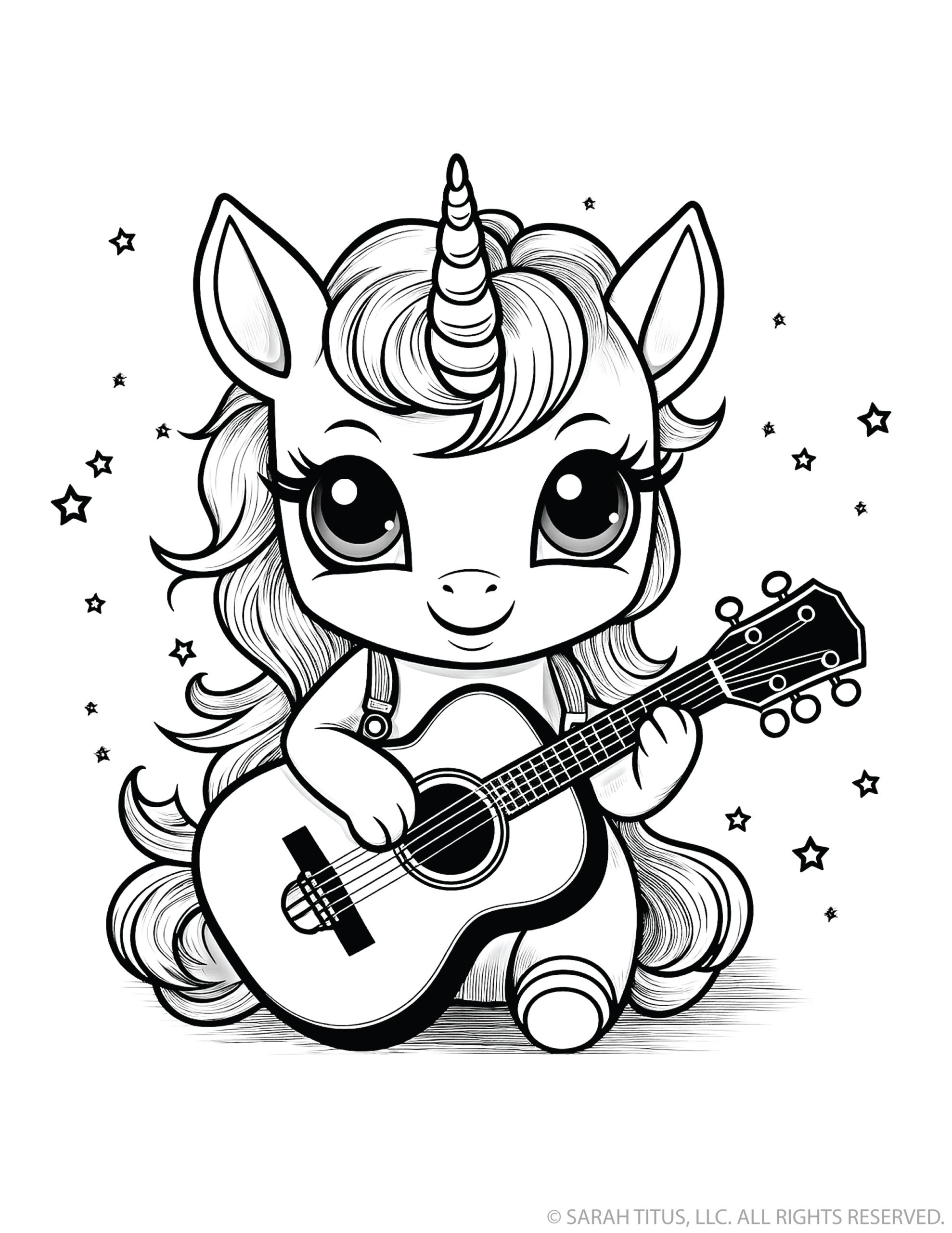Unicorn Playing Guitar