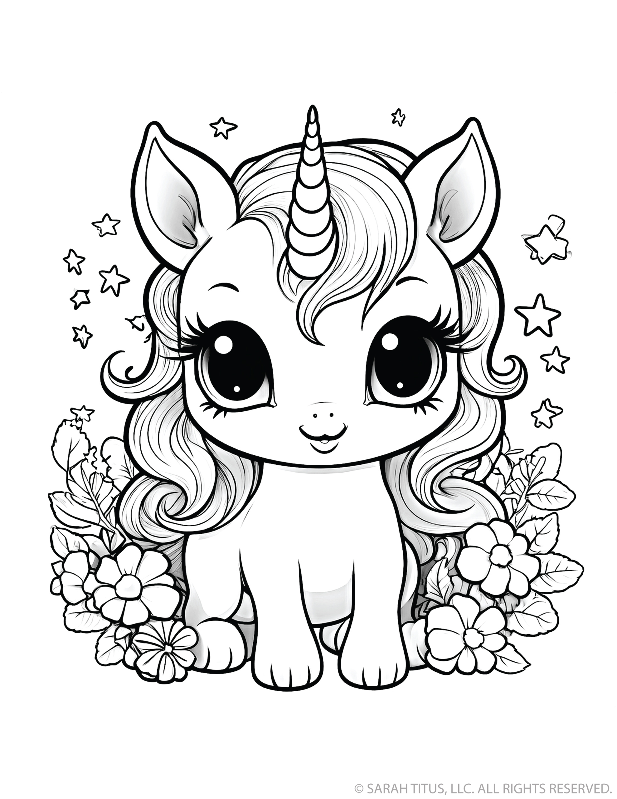 Blooming Flowers Unicorn