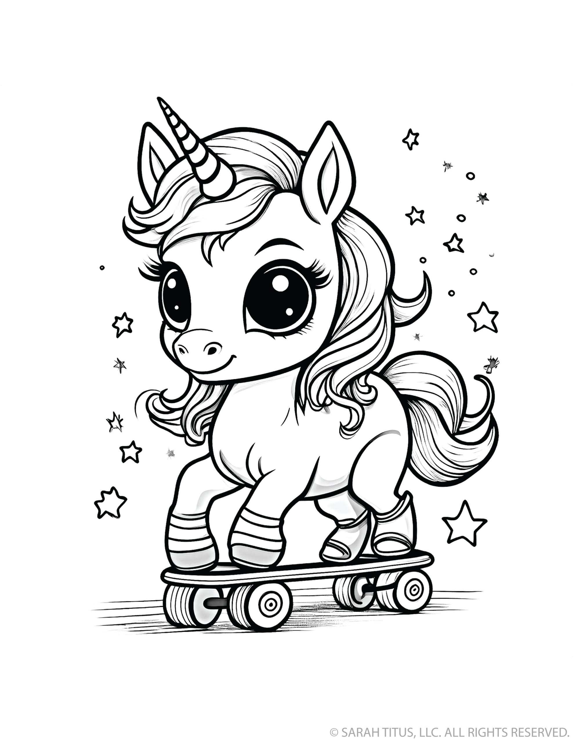 Gliding Skateboard Unicorn