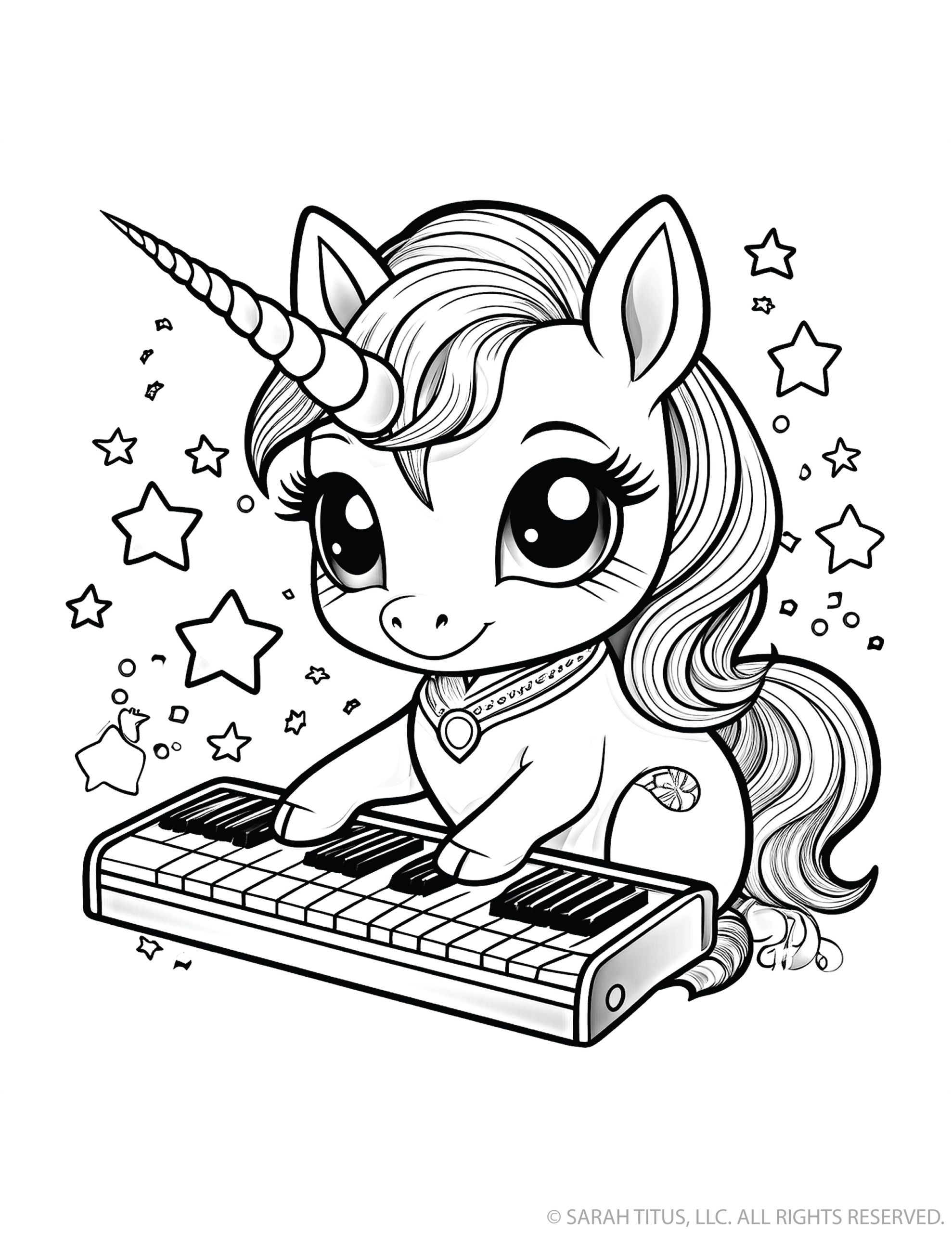 Piano Keyboard Unicorn