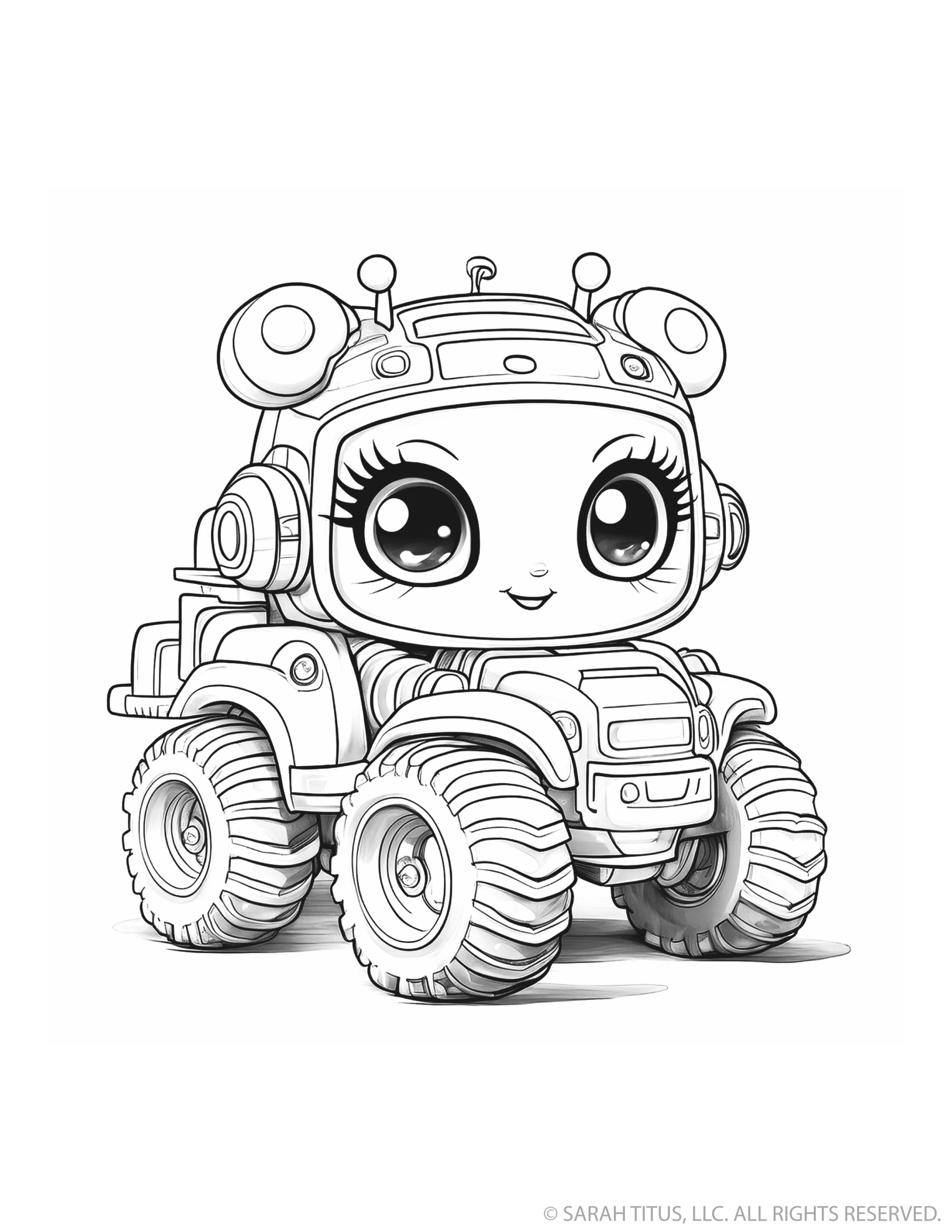 Girl Monster Truck with Antenna Bows