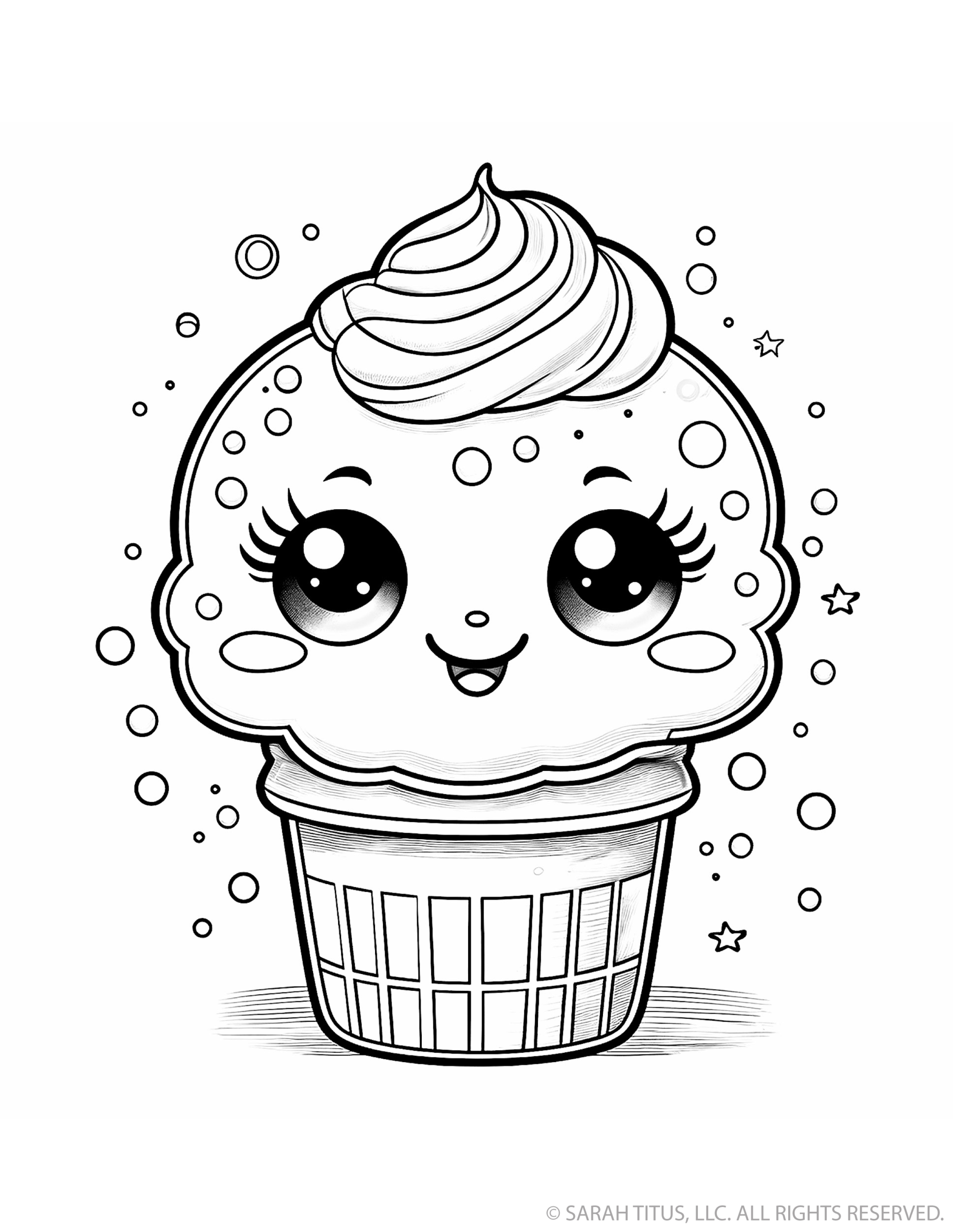 Cute Easy Outline Ice Cream