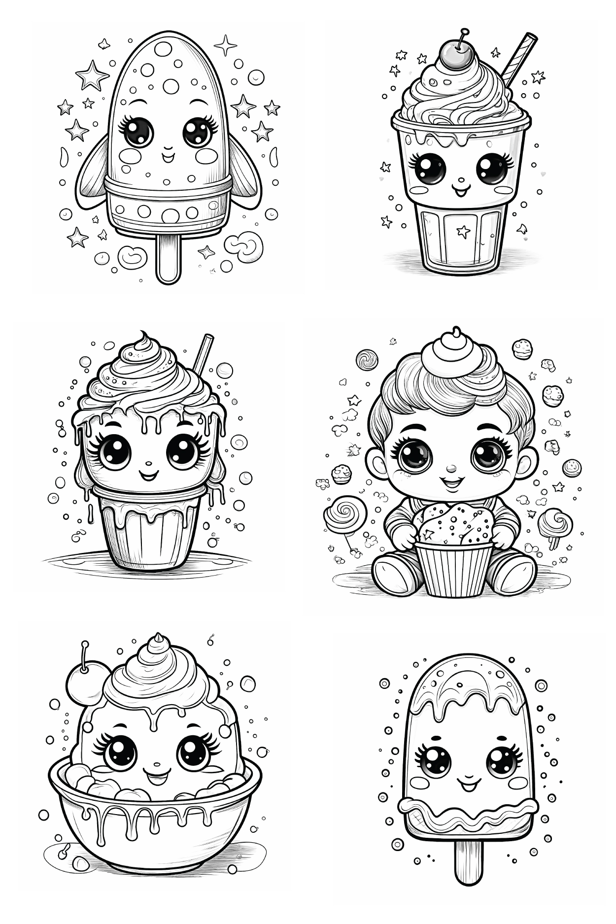 Ice Cream Coloring Sheets