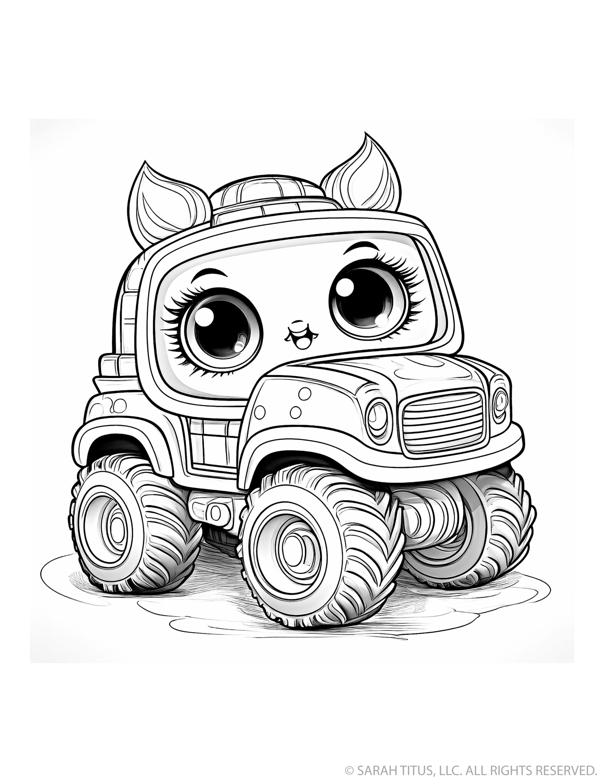 Monster Truck With Ears And Lashes