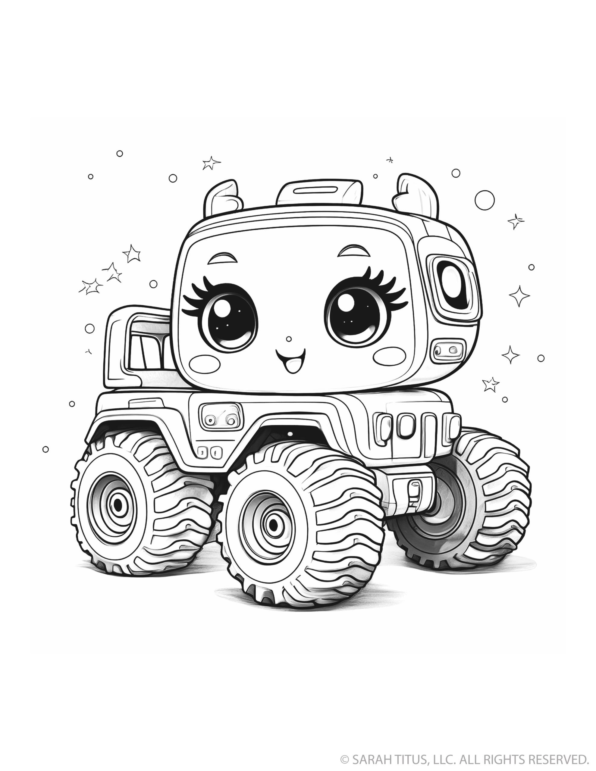 Smiling Monster Truck With Stars