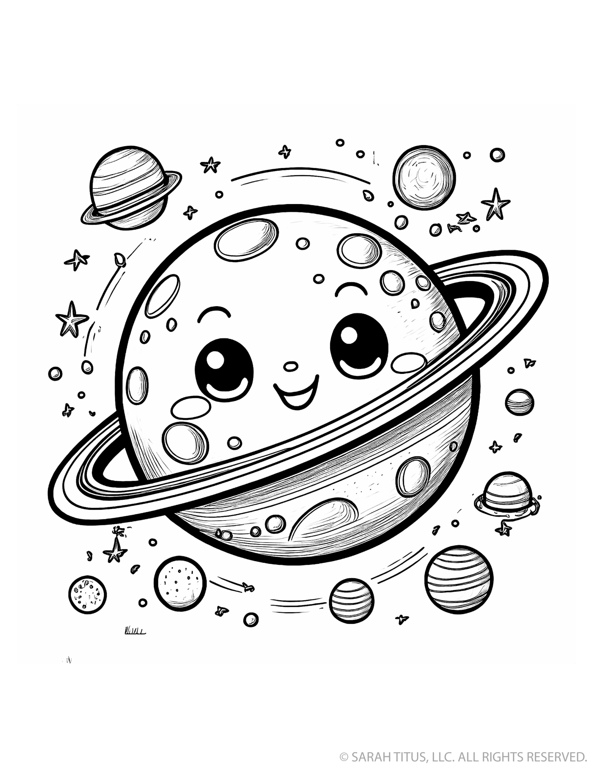 Spinning Planet Saturn