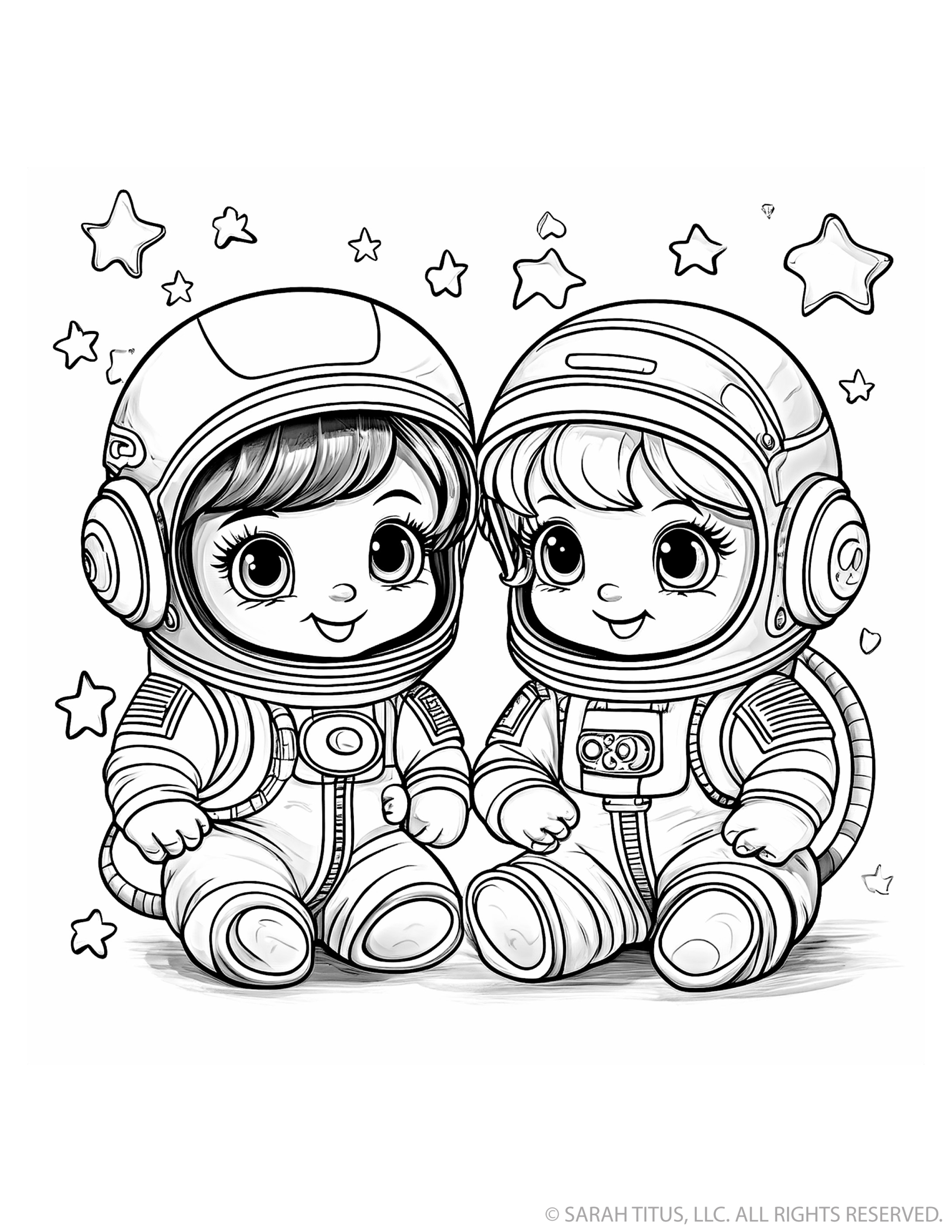 Adorable Girl Astronauts