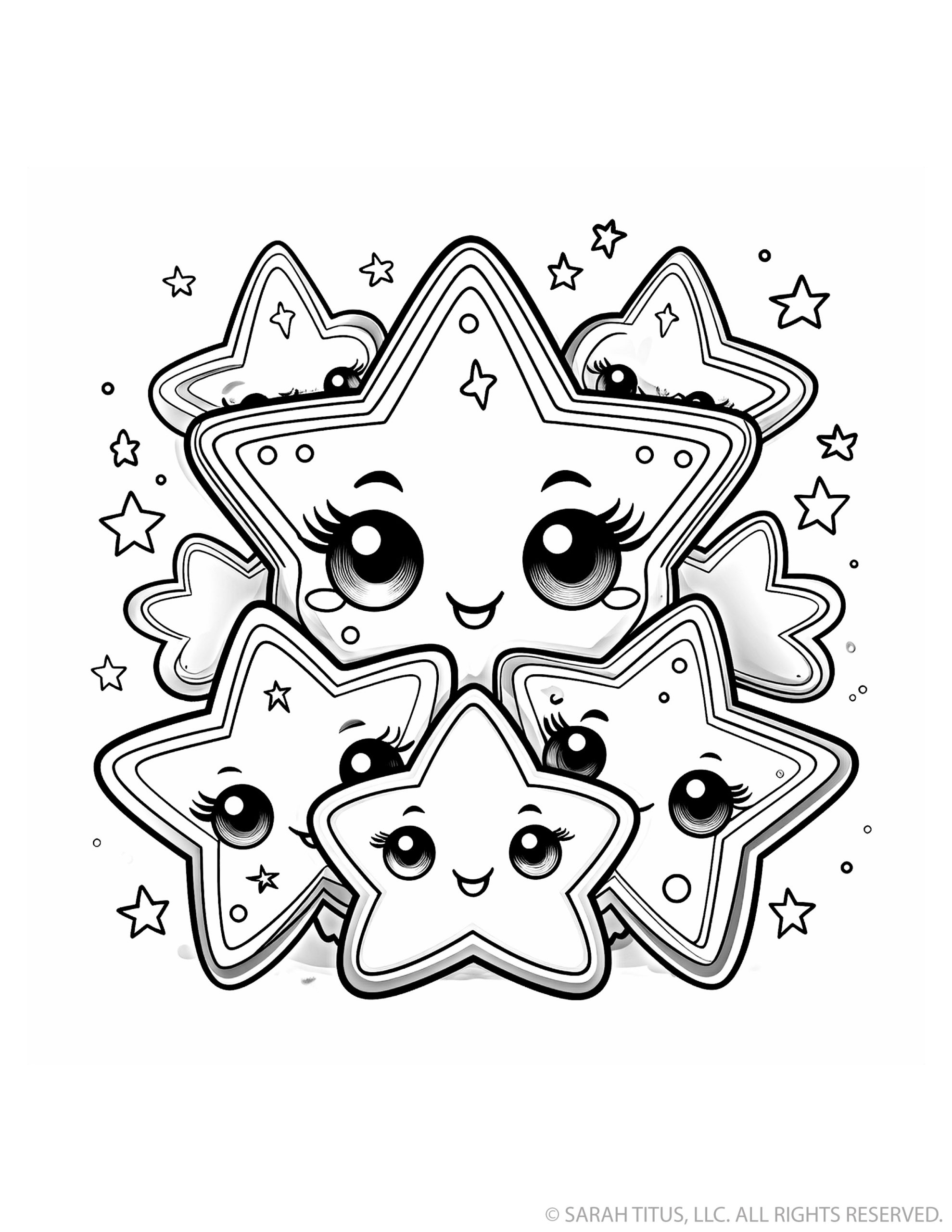 Glowing Kawaii Stars
