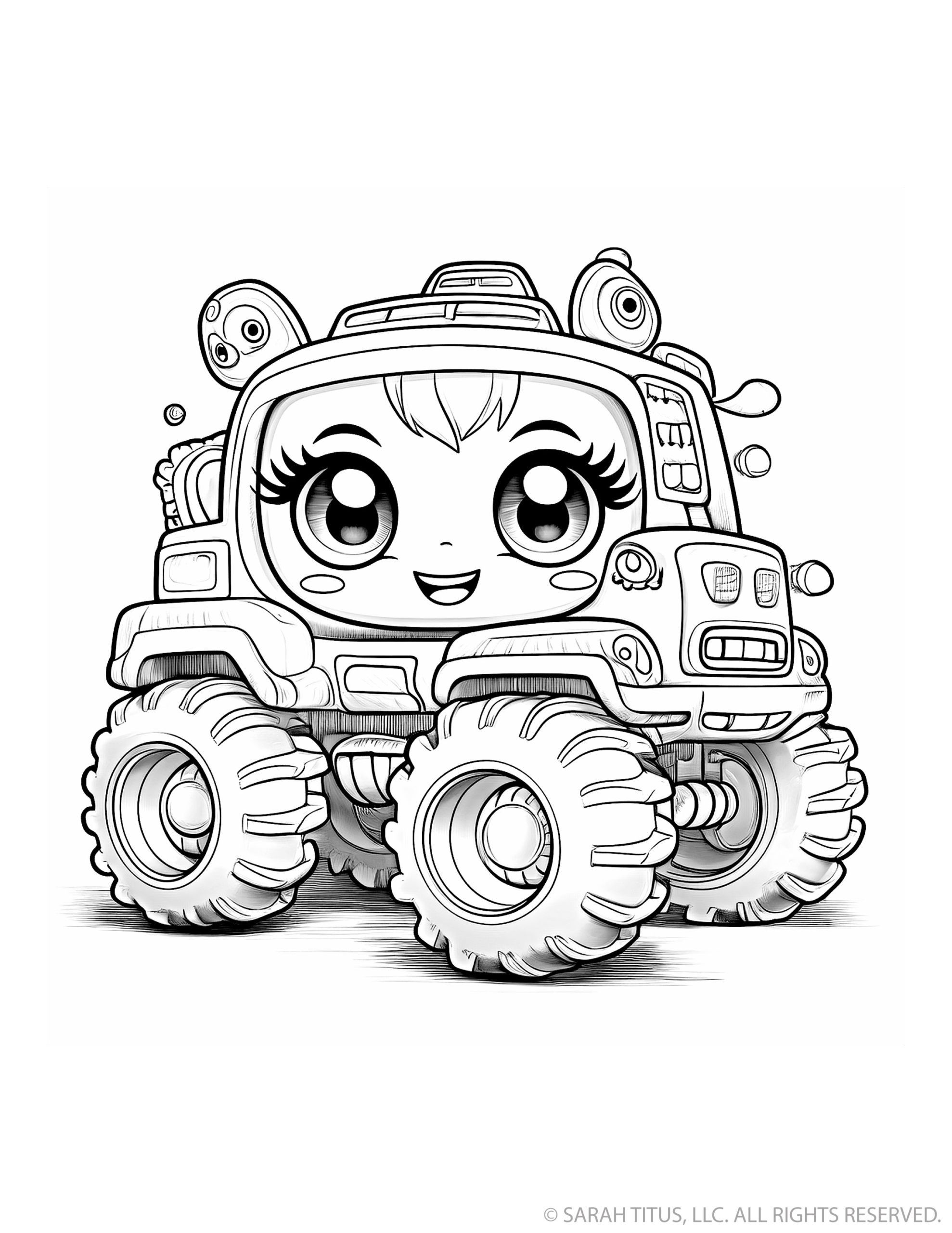Techy Monster Truck With Girl Face