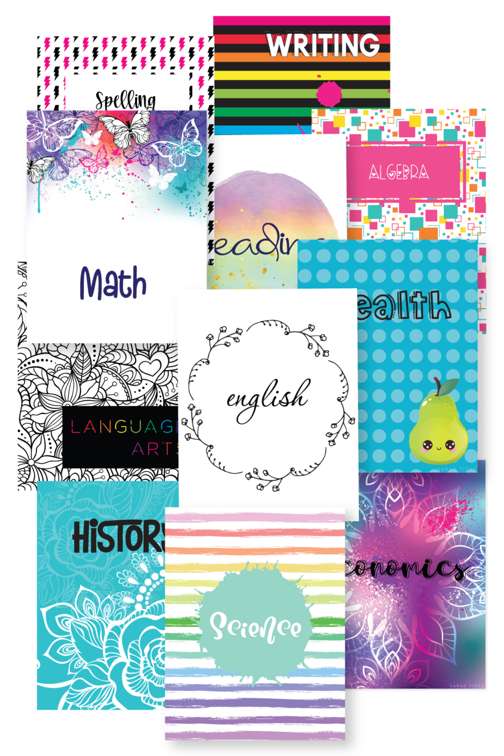290 Free Printable Binder Covers For Kids Sarah Titus