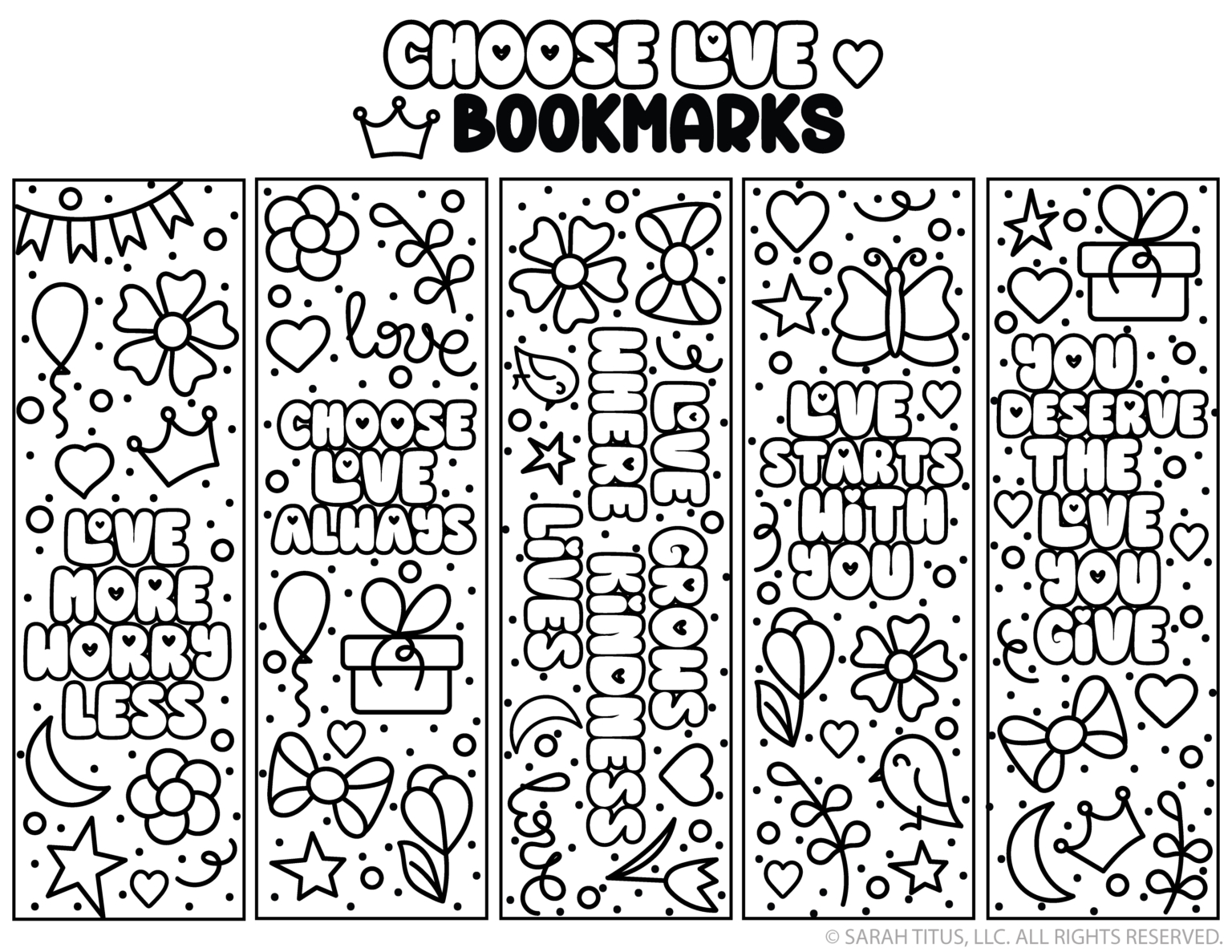 Free Printable Bookmarks (300+ Cute Coloring Designs for Kids, Teens ...