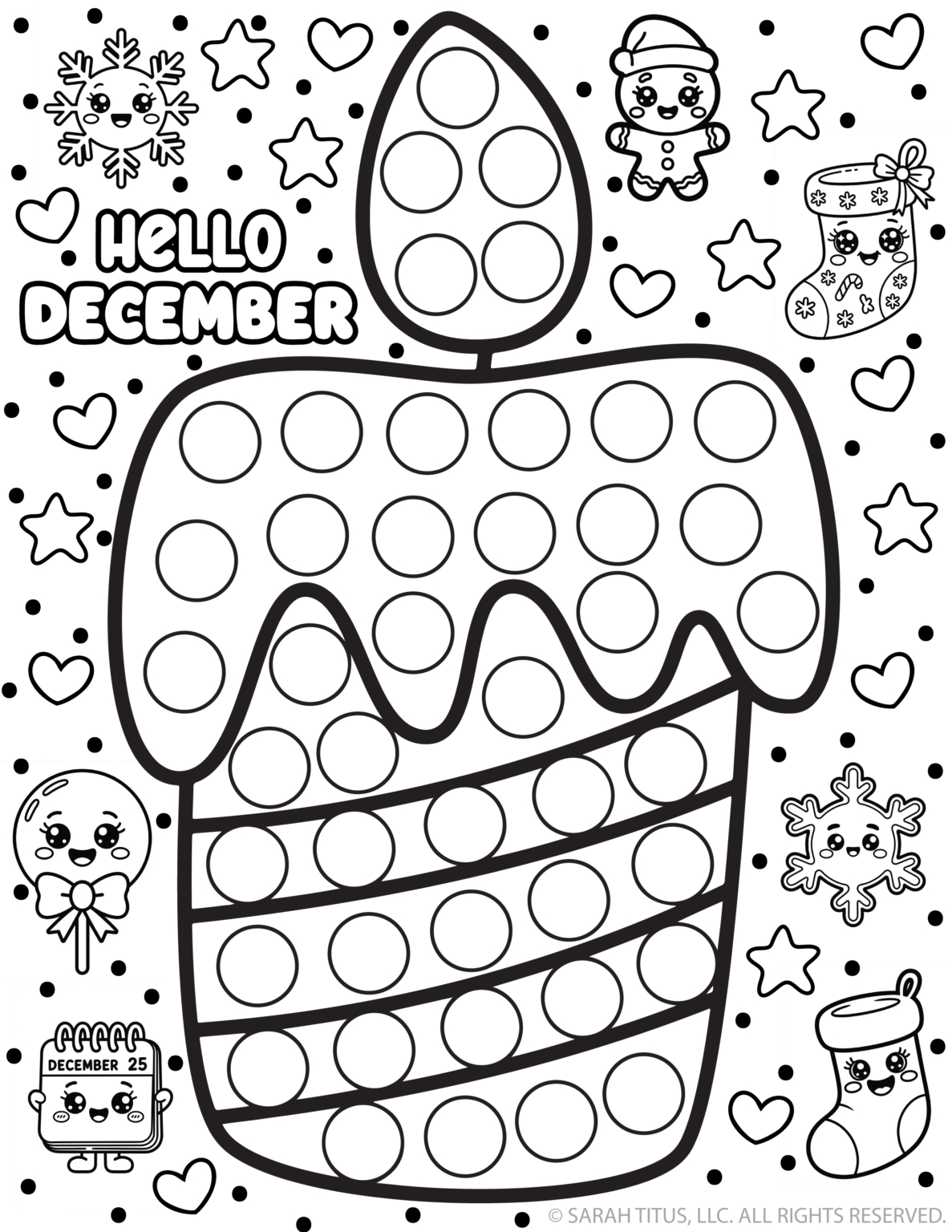 Christmas Dot Marker Coloring Pages - Sarah Titus