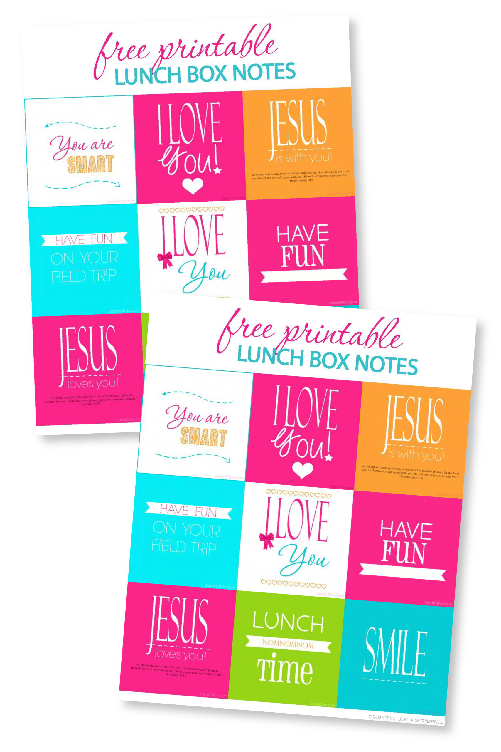 lunch-box-notes-for-kids-sarah-titus for Free Printable Lunchbox Notes For Kindergarten Lunch Box Notes for Kids - Sarah Titus for Free Printable Lunchbox Notes For Kindergarten